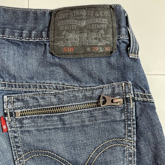 Levi's 514 Slim Straight Jeans Denim Zipper Pocket - Picture 2 of 11